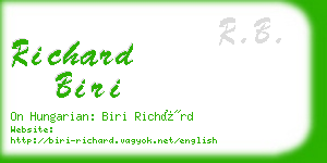 richard biri business card